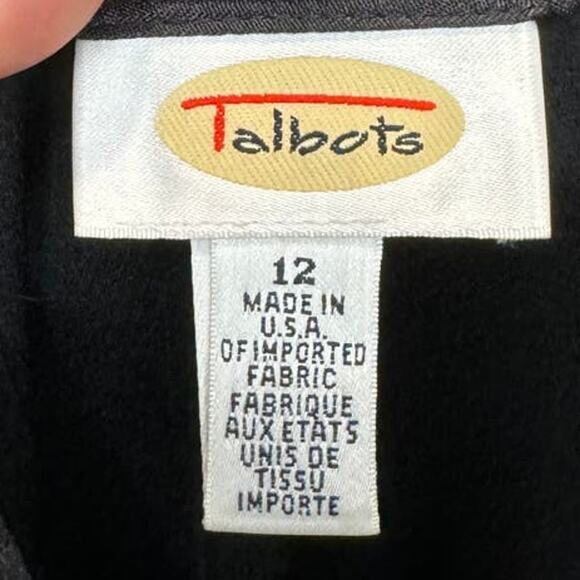 Vintage Talbots Black Wide Leg Pants, Office, Boss, Formal, Work, Made In USA - Picture 3 of 6